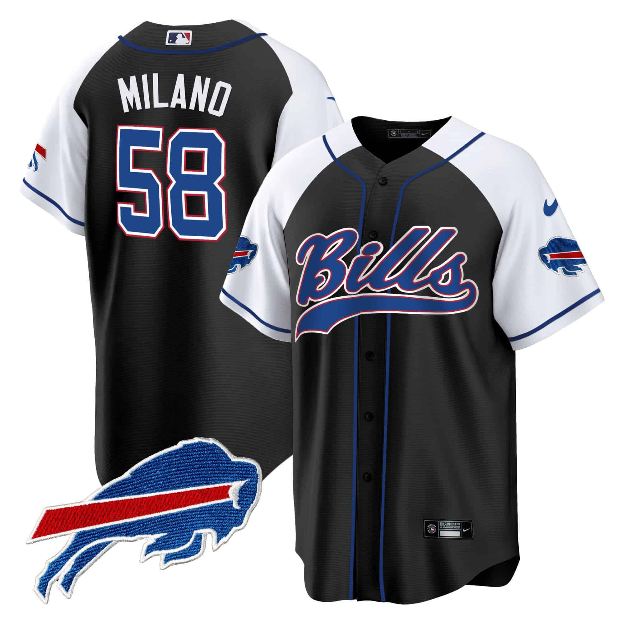Men Buffalo Bills #58 Milano Black 2024 Nike Baseball Game NFL Jersey style 1->indianapolis colts->NFL Jersey